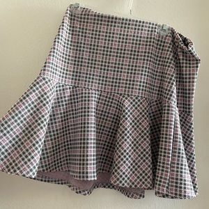 GRAY & BABY PINK PLUS SIZE SKIRT